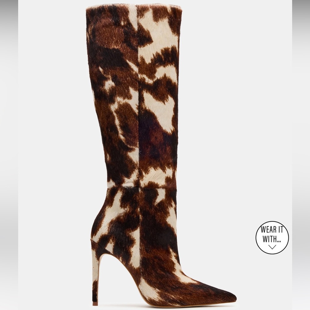 ISO Steve Madden Nitro Brown Cow Print